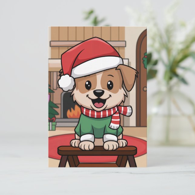 Cartões de Natal Personalizados com Foto (Em pé/Frente)