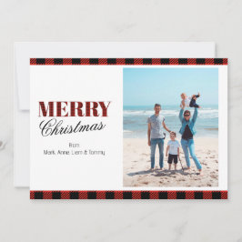 Cartões de Natal Personalizados da Xadrez Vermelha