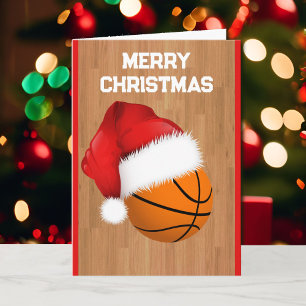 Cartões de Natal Personalizados de Basquetebol e P