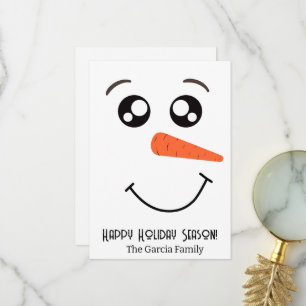 Cartões de natal PERSONALIZADOS DO SNOWMAN FACE
