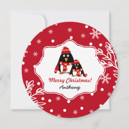 Cartões de Natal Personalizados Engraçados Pinguin