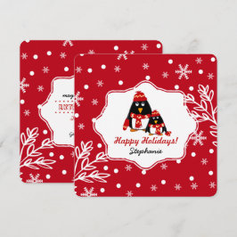 Cartões de Natal Personalizados Engraçados Pinguin