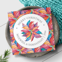 Cartões de Natal Personalizados Exclusivos, Rosa