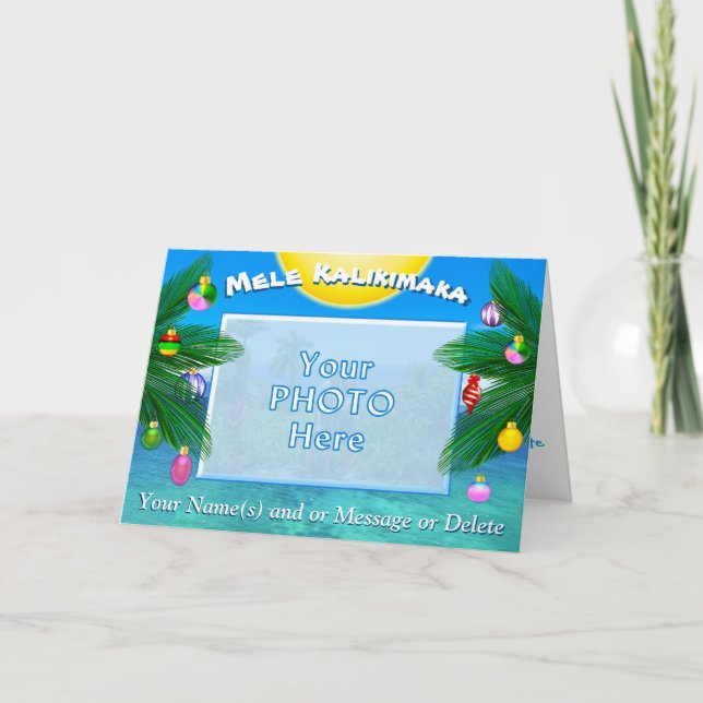 Cartões de Natal personalizados Kalikimaka da FOTO (Frente)