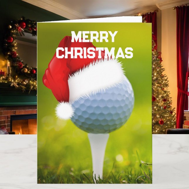 Cartões de Natal Personalizados para Golfe e Papai (Criador carregado)