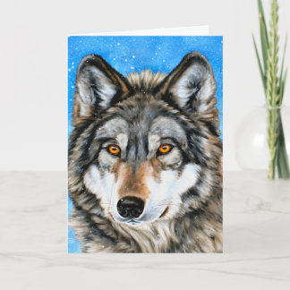 Cartões de Natal pintados do lobo