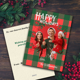 Cartões de Natal Plaids com Foto Personalizada