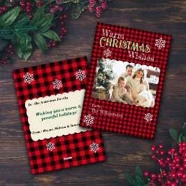Cartões de Natal Plaids Família Foto Personalizada