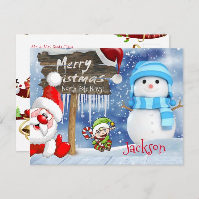Cartões de Natal Polo Norte (Frente/Verso)