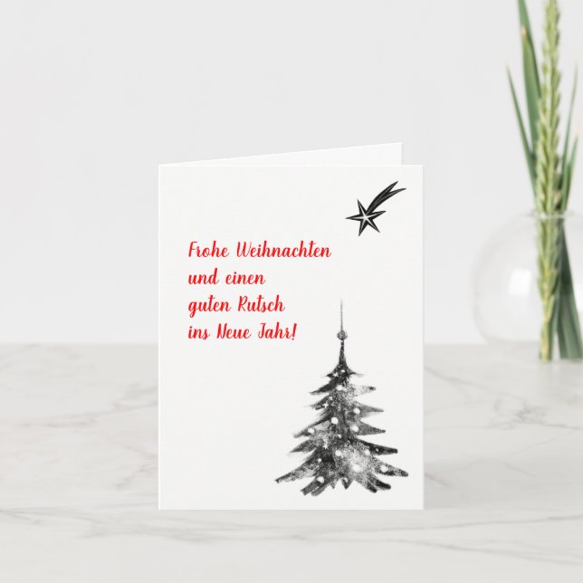 Cartões de Natal preto e branco, minimalistas e mo (Frente)