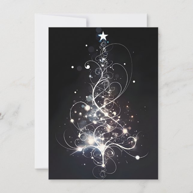 Cartões de Natal Pretos Únicos (Frente)