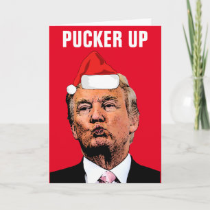 CARTÕES DE NATAL "PUCKER UP" DE DONALD TRUMP BEIJA