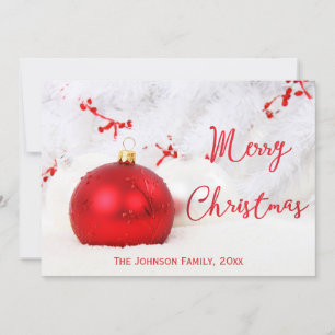 Cartões de Natal Red White Personalizados