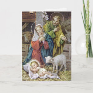 Cartões de Natal Religiosos A Sagrada Família