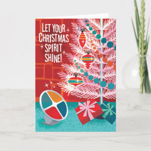 Cartões de Natal Retro Árvore de Alumínio
