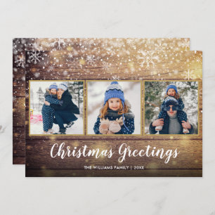 Cartões de natal Rustic Country Wood 3 Foto