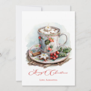 Cartões de Natal Rústicos de Chocolate Quente Pers