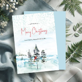 Cartões de Natal Sem Fotografia de Aquarela