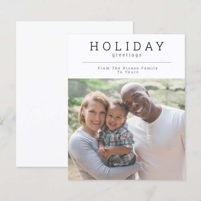 CARTÕES DE NATAL simples BUDGET Foto personalizada (Frente/Verso)