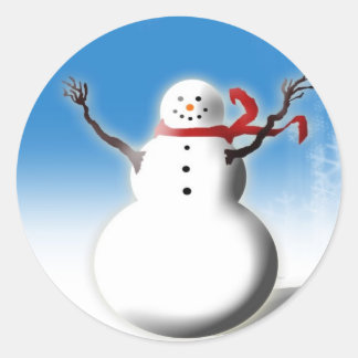 Cartões de Natal Snowman sorridentes Autocolantes
