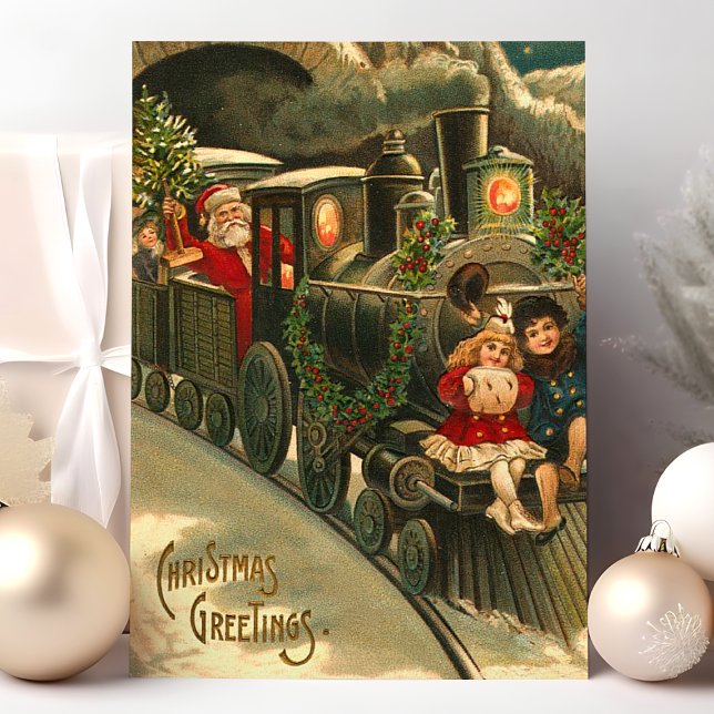 Cartões de natal Train Vintage (Criador carregado)