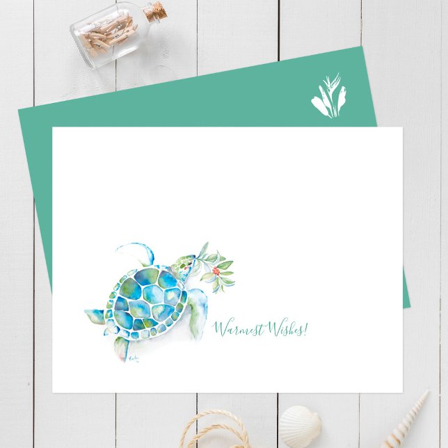 Cartões de Natal Tropicais Tartaruga-do-mar (Criador carregado)