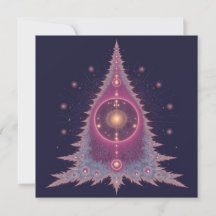 Cartões de Natal Únicos Árvore Rosa e Roxa