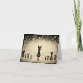 Cartões de Natal Únicos com Gatos