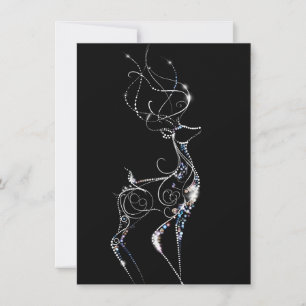 Cartões de Natal Únicos de Rena Abstrata