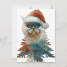 Cartões de Natal Únicos e Incomuns Gatos Abstratos