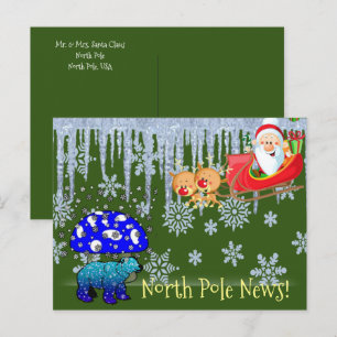 Cartões de Natal Urso Polar Papai Noel Polo Norte