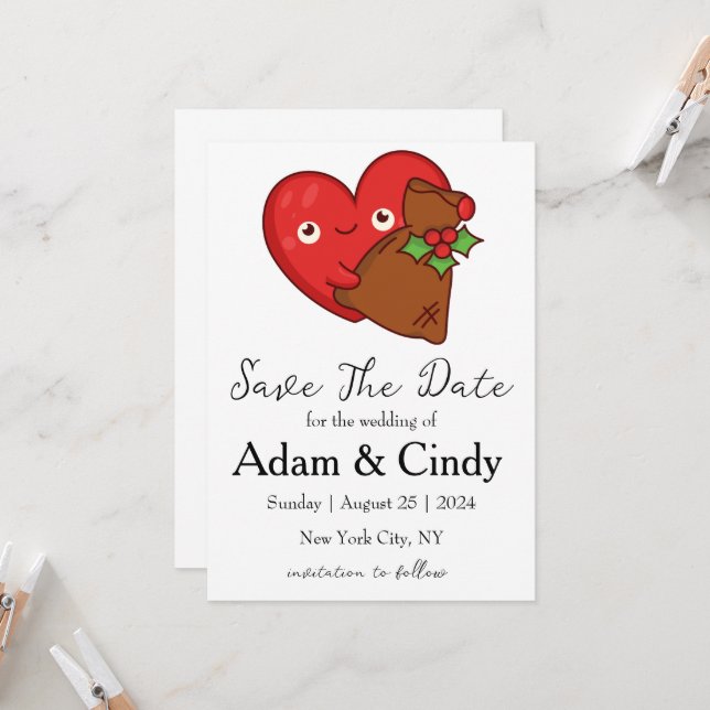 cartões de Natal vermelhos e verdes para salvar a  (Frente/Verso In Situ)