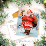 Cartões de natal Vintage Retro Santa Claus<br><div class="desc">Neste feriado, envie desejos calorosos e espalhe alegria com nosso Cartão-postal de Férias de Cartões de natal do Retro Santa Claus, criado com amor por Mylini. Beleza conceituada, o design apresenta um Papai Noel inspirado na safra, acrescentando um toque extra de nostalgia aos seus cartões de natal. Personalize sua mensagem,...</div>