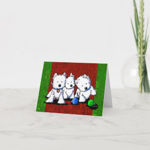 Cartões de Natal Westie Terrier Trio