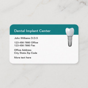 Cartões de Negócios de Consulta de Tema de Implant
