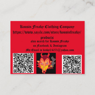 Cartões de negócios do Kousin Freaky