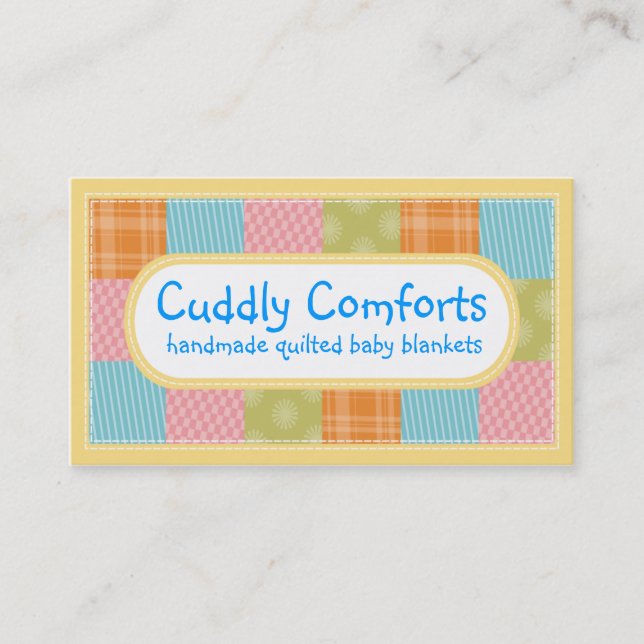 Cartões de negócios estofando dos artesanatos das (Frente)