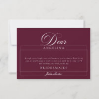 Cartões de Noiva Clássicos Ivory Burgundy para Cas