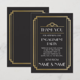 Cartões de noivado e casamento Art Deco de agradec