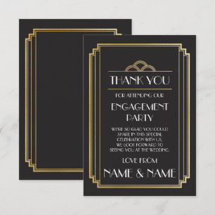 Cartões de noivado e casamento Art Deco de agradec