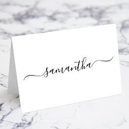 Cartões de Nome com Assinatura Elegante Preta