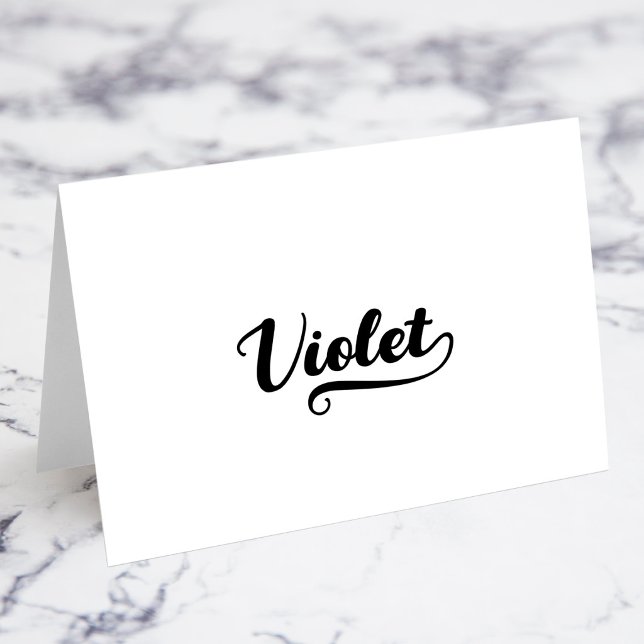 Cartões de Nome com Letra Swash Bold Brush Script  (Bold Brush Script T Swash Name Place Cards)
