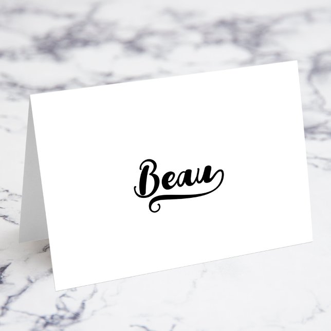 Cartões de Nome com Letra Swash Bold Brush Script  (Bold Brush Script U Swash Name Place Cards)