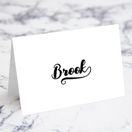 Cartões de Nome com Letra Swash Bold Brush Script 