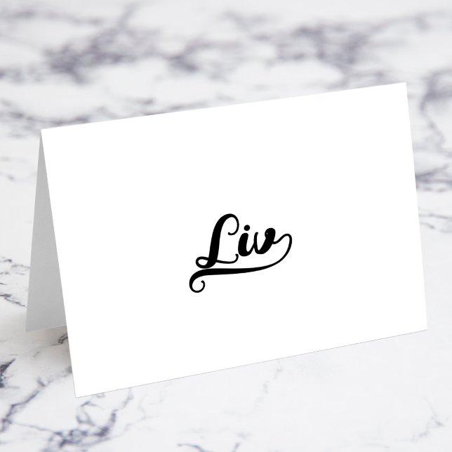 Cartões de Nome com Letras Maiúsculas e Floreios B (Bold Brush Script V Swash Name Place Cards)