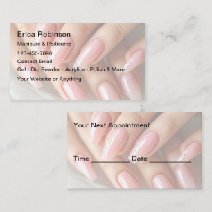 Cartões de Nome Criativos para Manicure de Unhas