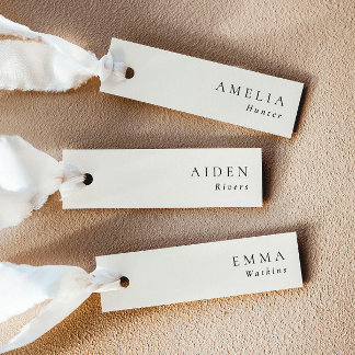 Cartões de Nome de Casamento Creme Elegantes