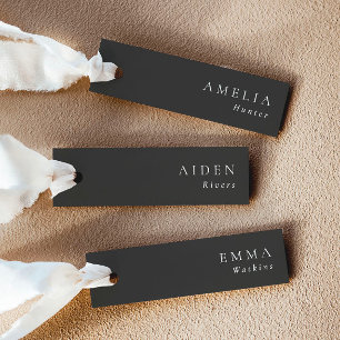 Cartões de Nome de Casamento Elegante Noir