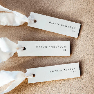 Cartões de Nome de Casamento Simples Creme Luz Mod