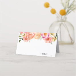 Cartões de Nome de Flores de Citrino Rosa